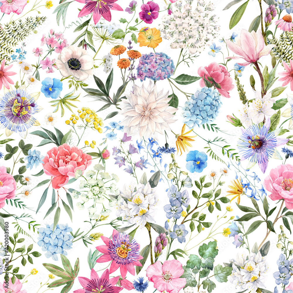 Summer flowers in pastel colors
