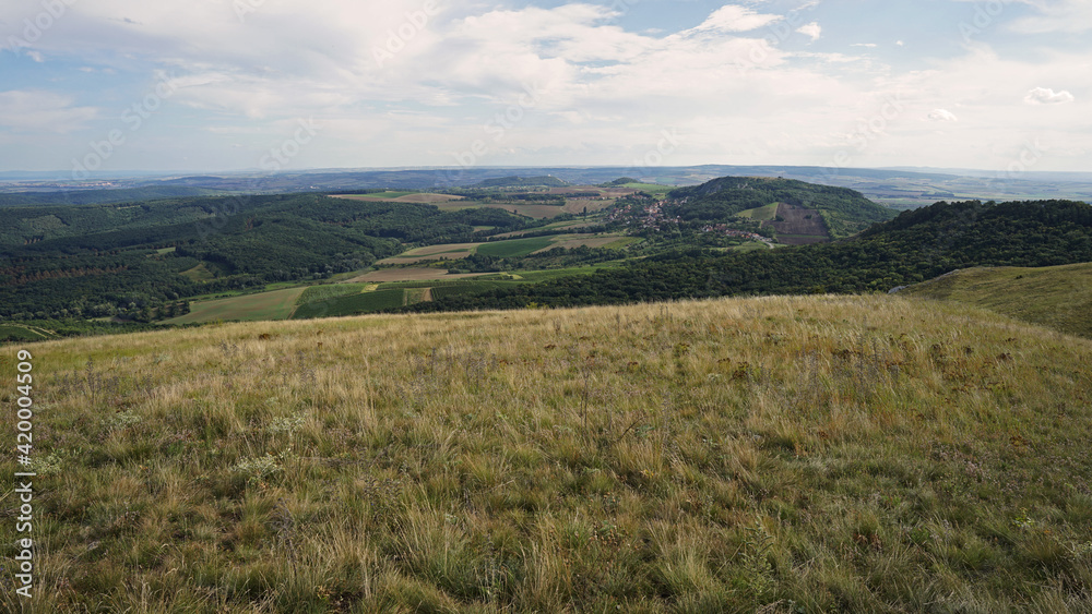 Palava Hills Nature Reserve landscape panoramic view, popular summer holiday destination for hiking and wine tasting, Moravia, Czech Republic