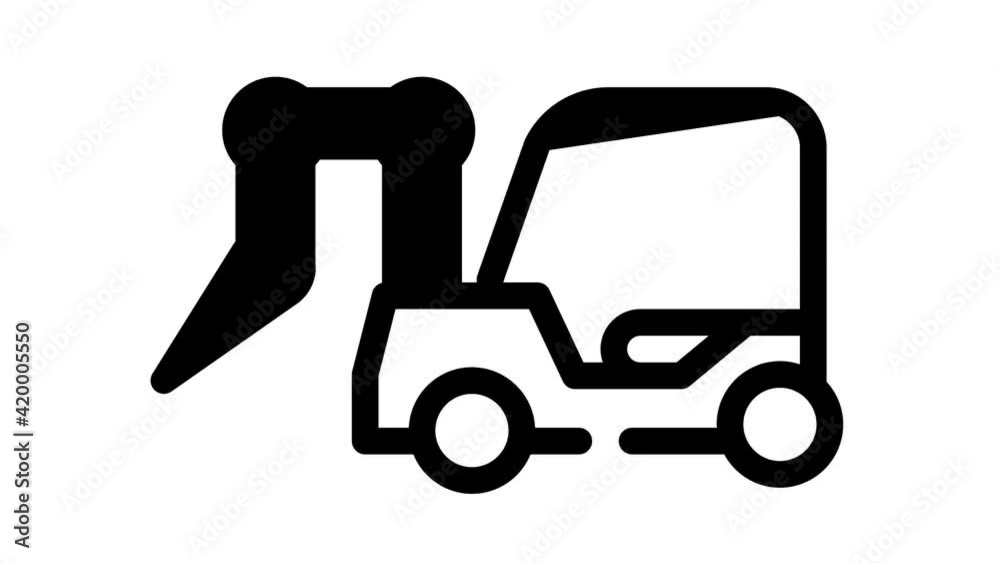 rotary hammer on wheels black icon animation rotary hammer on wheels black icon animation