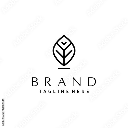 Abstract vector logo in the form of a tree leaf