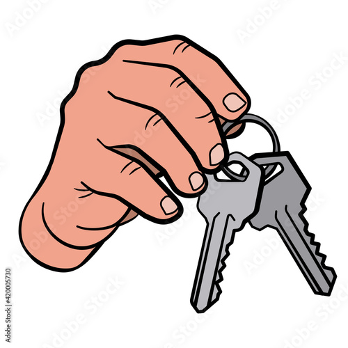 hand holding the keys