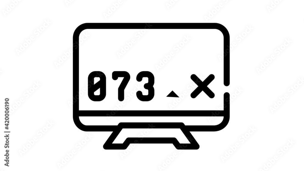 live lottery tv screen black icon animation