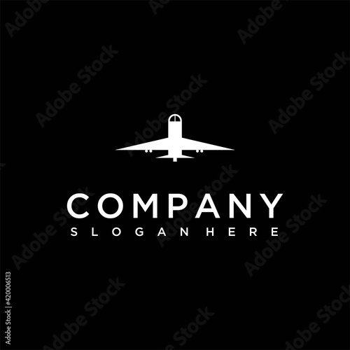 airplane silhouette vector logo design , logo airplane abstract , logo aircraft