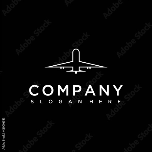 airplane vector outline logo design
