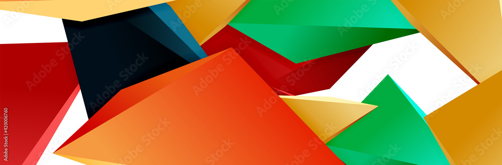 Triangle mosaic abstract background, 3d triangular low poly shapes. Geometric vector illustration for covers, banners, flyers and posters and other Triangle mosaic abstract background, 3d triangular low poly shapes. Geometric vector illustration for covers, banners, flyers and posters and other
