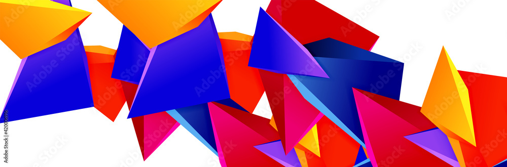Triangle mosaic abstract background, 3d triangular low poly shapes. Geometric vector illustration for covers, banners, flyers and posters and other Triangle mosaic abstract background, 3d triangular low poly shapes. Geometric vector illustration for covers, banners, flyers and posters and other