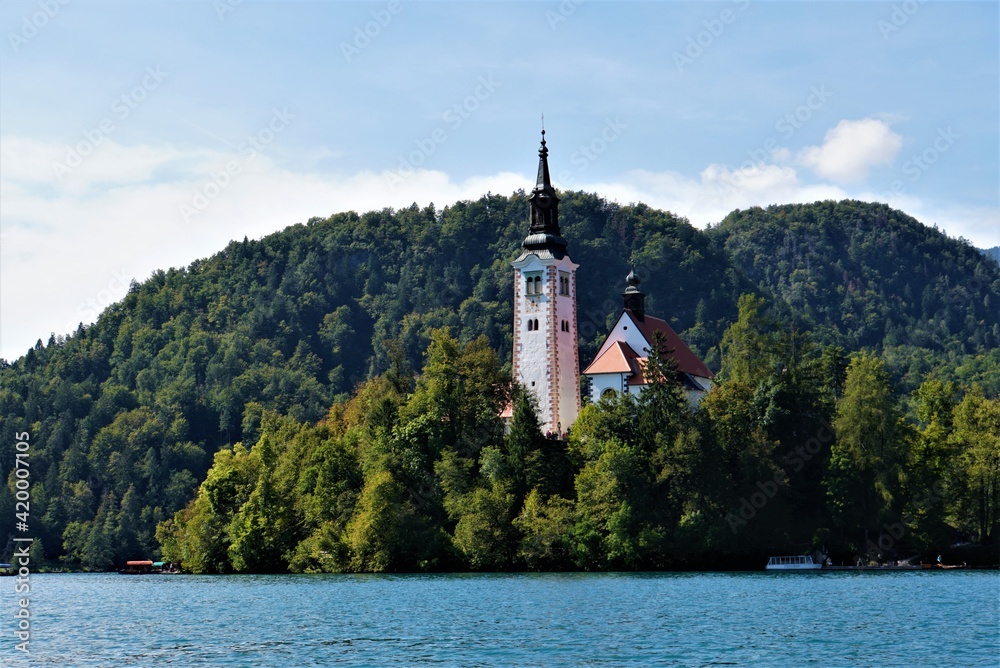 Church of the Assumption of Mary on Bled Island in Slovenia Church of the Assumption of Mary on Bled Island in Slovenia