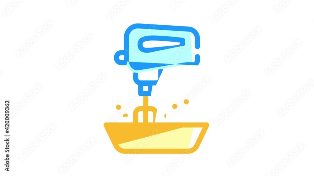 mixer kitchen tool color icon animation