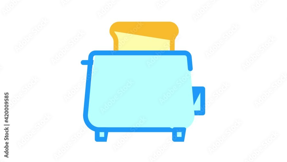 toaster fry bread color icon animation toaster fry bread color icon animation