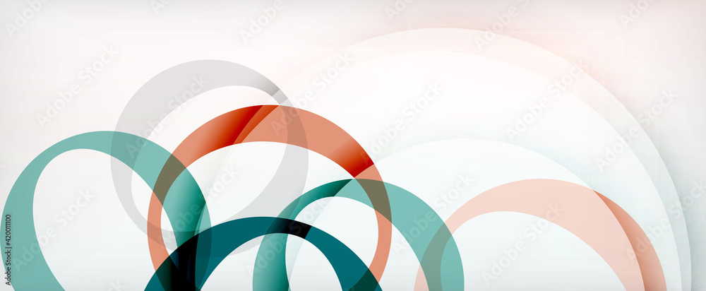 Obraz premium Ring geometric shapes, o letter repetition wallpaper. Abstract background for business or technology presentations, internet posters or web brochure covers