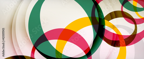 Ring geometric shapes, o letter repetition wallpaper. Abstract background for business or technology presentations, internet posters or web brochure covers