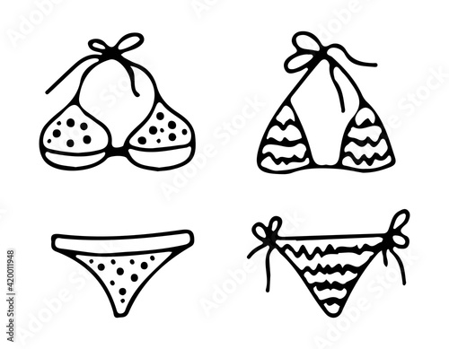 Bikini with dots and zigzag prints