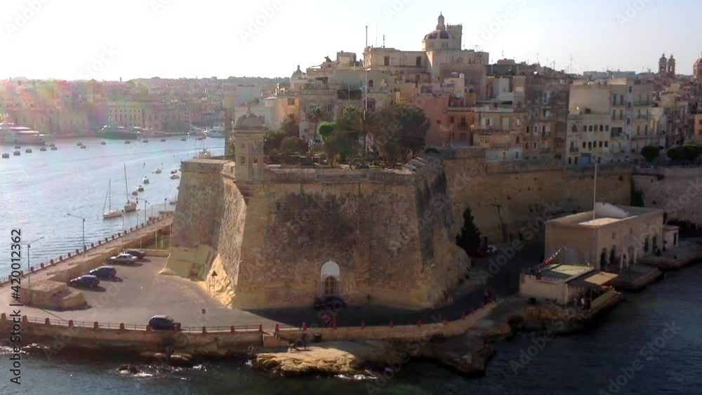 Malta entering the port of Valletta by cruise ship