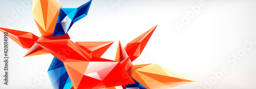 Vector 3d triangles and pyramids abstract background for business or technology presentations, internet posters or web brochure covers