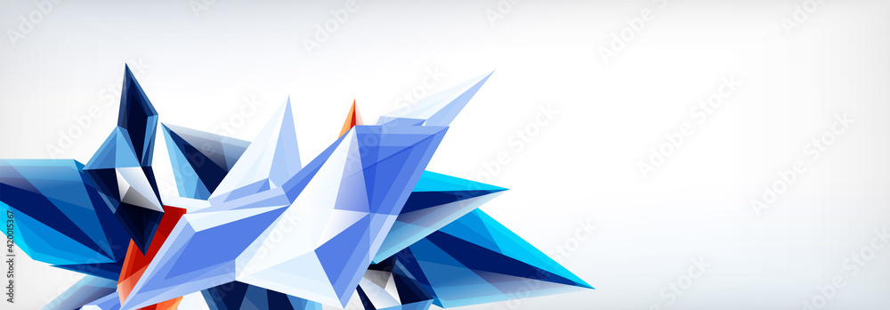 Vector 3d triangles and pyramids abstract background for business or technology presentations, internet posters or web brochure covers