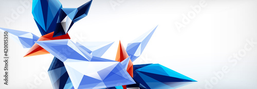 Vector 3d triangles and pyramids abstract background for business or technology presentations, internet posters or web brochure covers