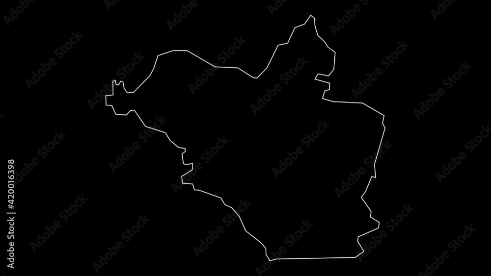 Wasit Iraq governorate map outline animation