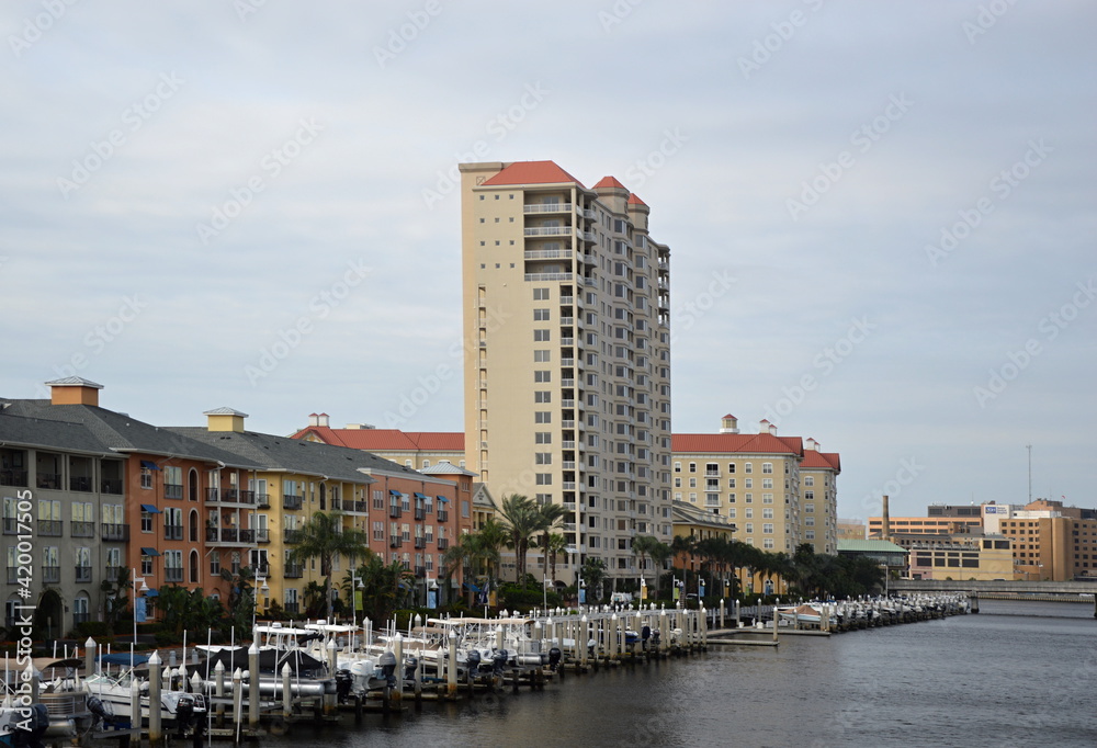 Marina in der Downtown von Tampa am Golf von Mexico, Florida, USA.
