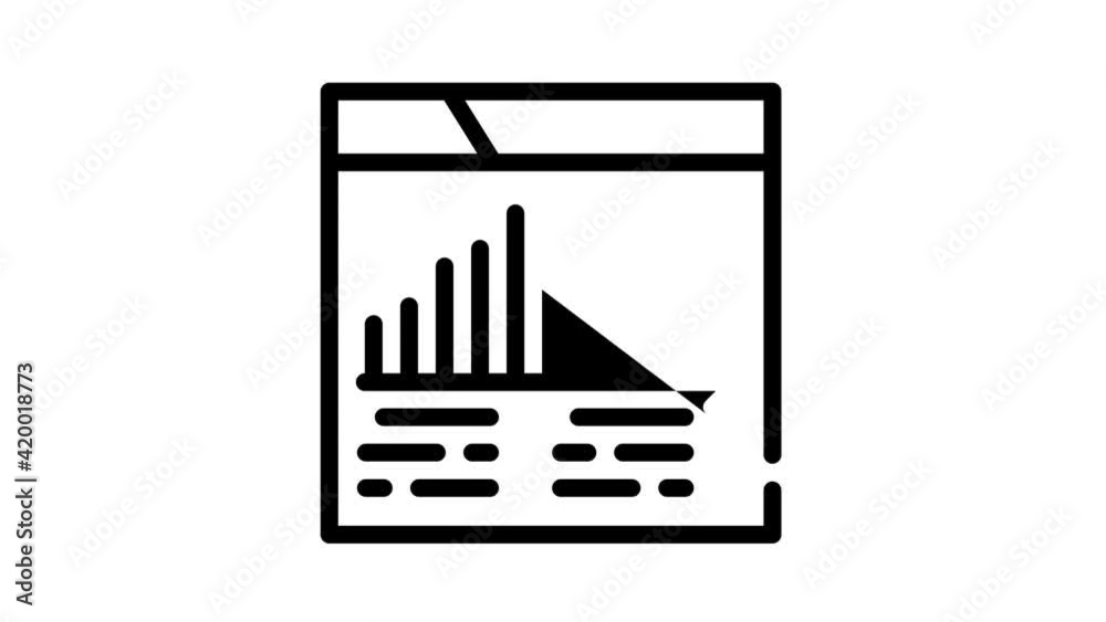 marketing infographic report black icon animation marketing infographic report black icon animation