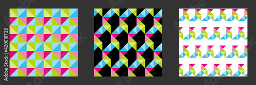 Motif de forme géométrique formant un origami de cocotte pour une impression sur du tissu ou sur du papier peint pour une chambre d’enfant.