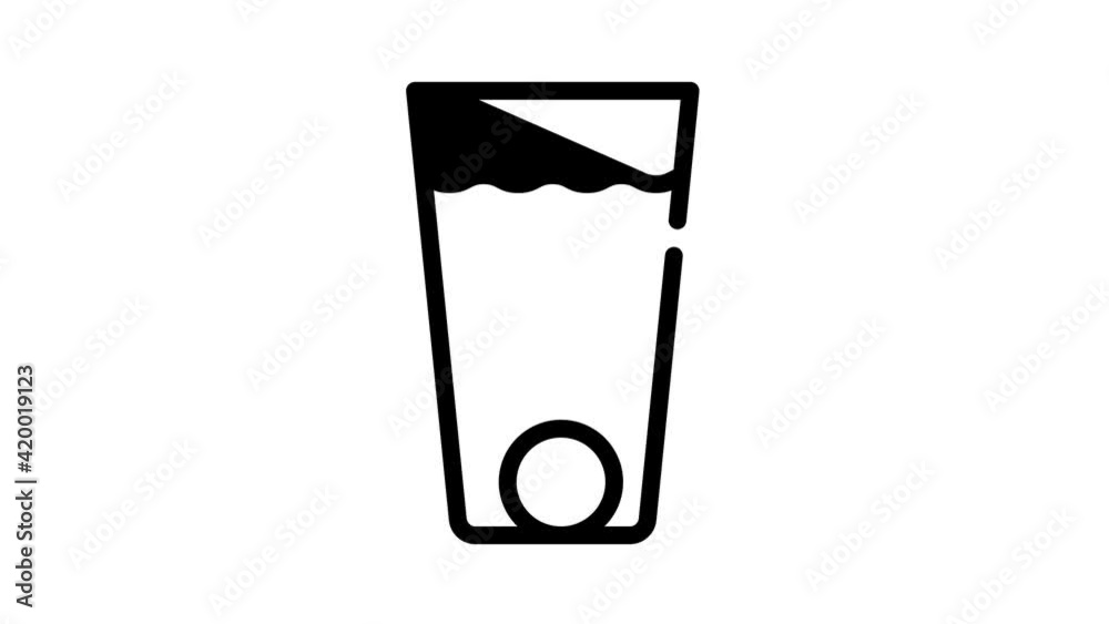 water glass filtration tablets black icon animation water glass filtration tablets black icon animation