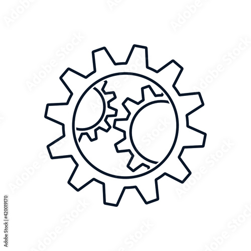 Gears. The concept of increasing the efficiency of business processes, balance. Vector icon isolated on white background.