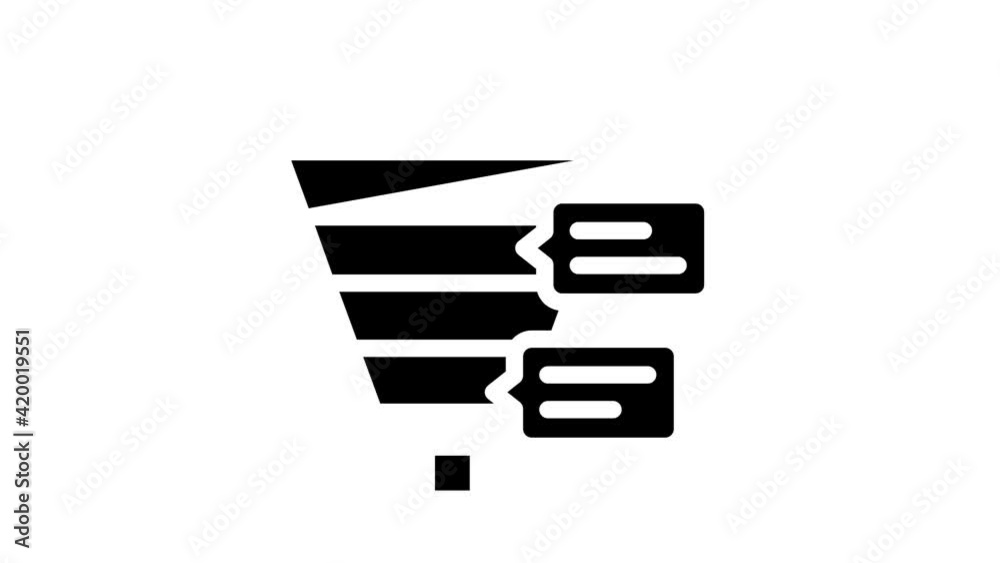 pyramided analysis with comments glyph icon animation pyramided analysis with comments glyph icon animation