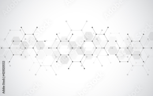 Illustration of geometric abstract background with hexagons pattern