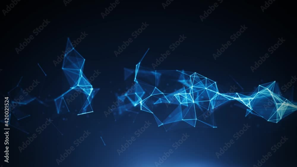 Abstract Plexus Geometrical Background Loop/ 4k animation of an abstract technology background with moving lines and dots for network digital data concept and communication seamless looping