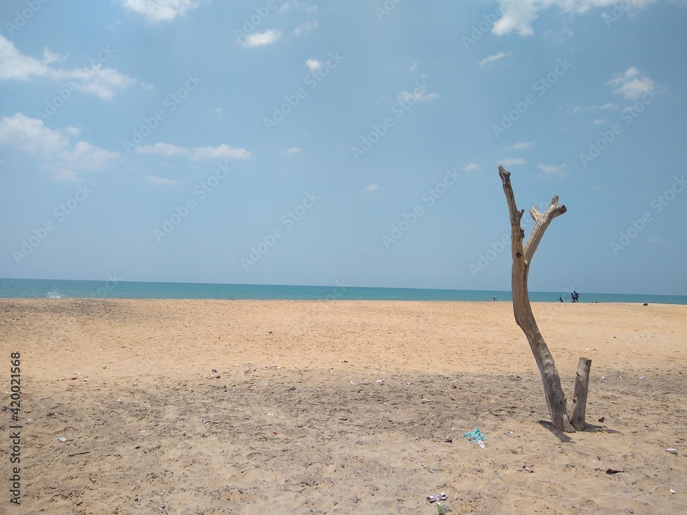 beach and blue sky, Pozhikkara beach, Kollam Kerala beach and blue sky, Pozhikkara beach, Kollam Kerala