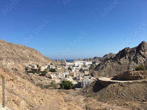 View from the mountains over Muscat, Oman