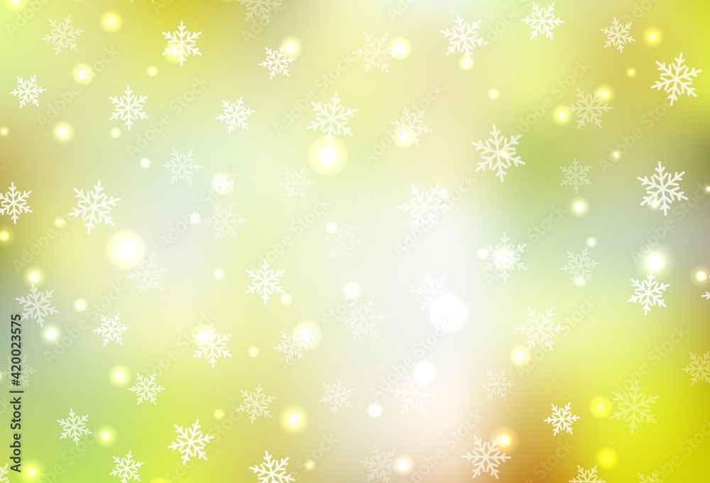 Light Green, Yellow vector background in Xmas style. Light Green, Yellow vector background in Xmas style.