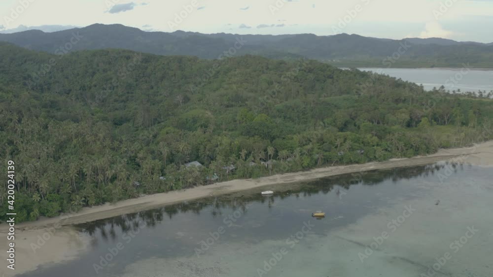 Aerial view of beach resort in the tropical South Pacific Aerial view of beach resort in the tropical South Pacific