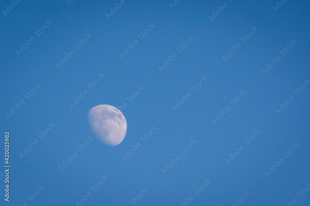 Waxing gibbous moon during daylight hours Waxing gibbous moon during daylight hours