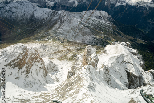 Panorama in Sass Pordoi in Trentino Alto Adige in Italy photo