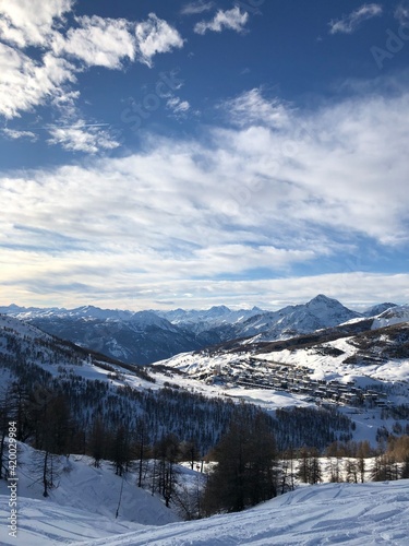 Skiing on the Italian Alps 
