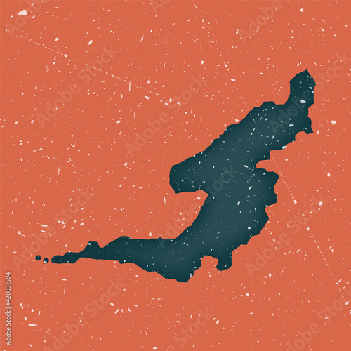 Bequia vintage map. Grunge map of the island with distressed texture. Bequia poster. Vector illustration.