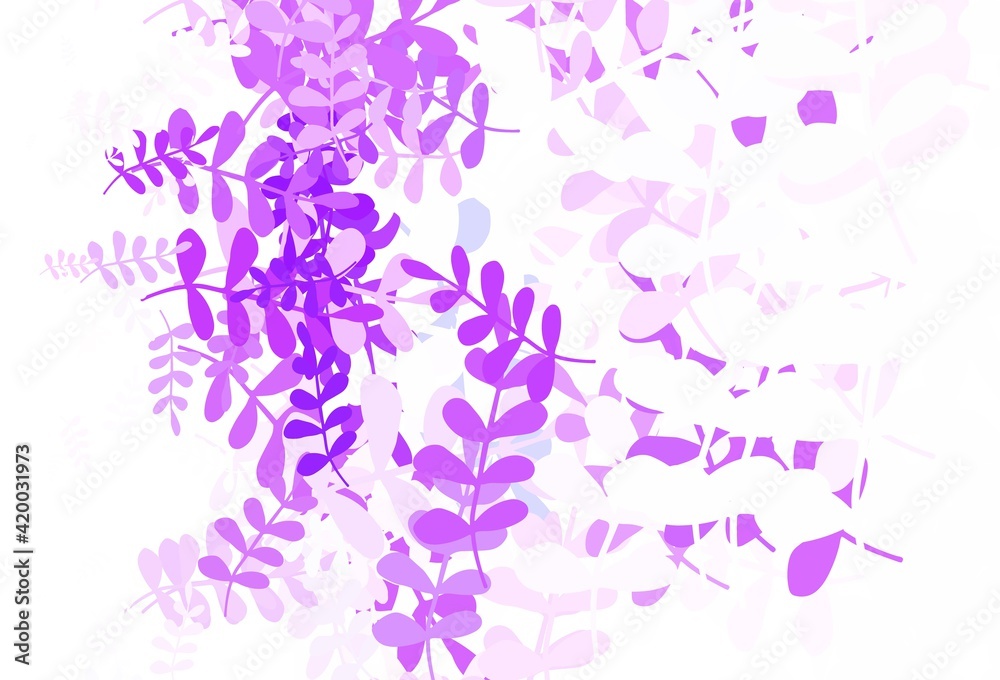 Light Purple vector elegant template with leaves.