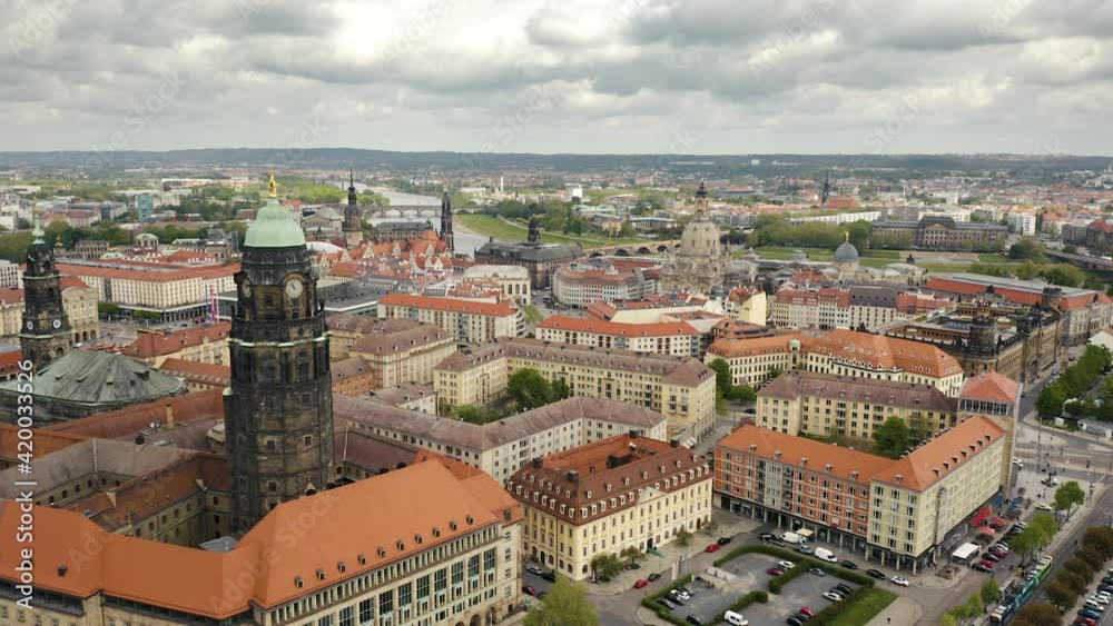 Aerial view of Dresden. It is old town in the eastern German state of Saxony Aerial view of Dresden. It is old town in the eastern German state of Saxony