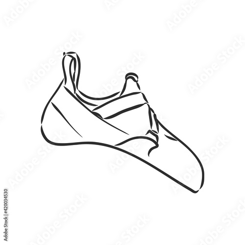 Climbing shoes pair isolated on white background. Vector illustration.