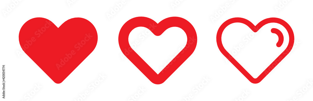 Heart vector icon. Love symbol illustration.