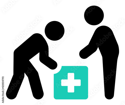 first aid kit icon vector from nursing concept to take care people.