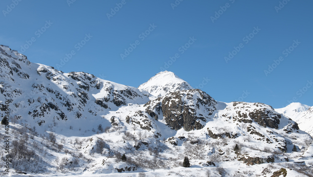 mountain with snow