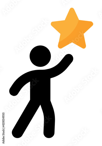 Concept of business success, leadership, awards, career, successful projects, goal, winning plan, competition.