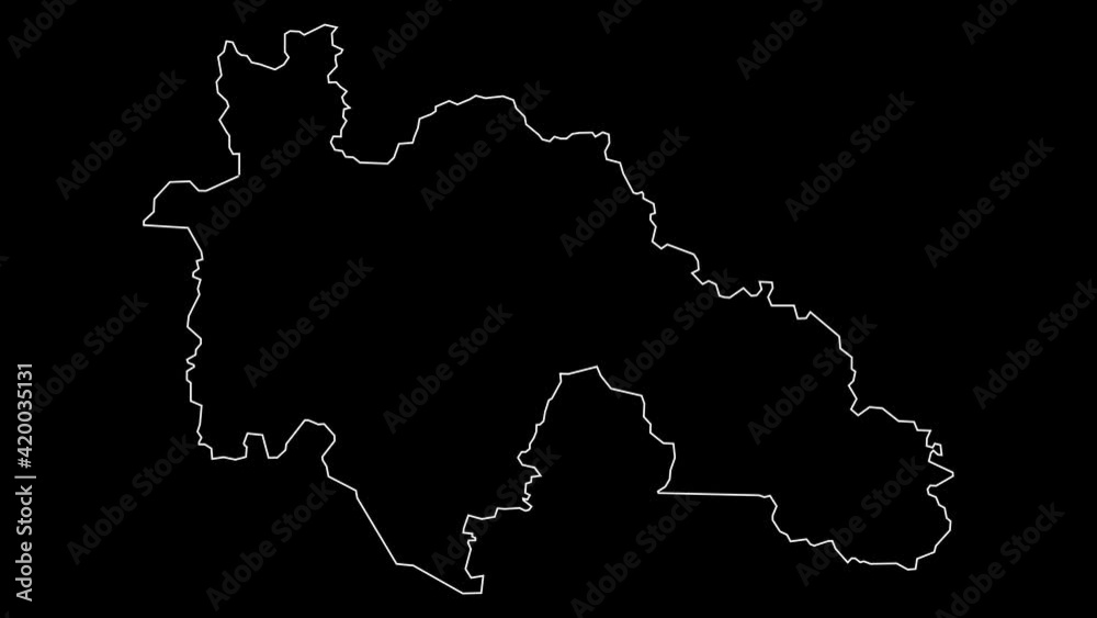 Savanes Ivory Coast district map outline animation Savanes Ivory Coast district map outline animation