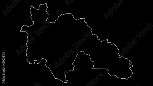 Savanes Ivory Coast district map outline animation photo