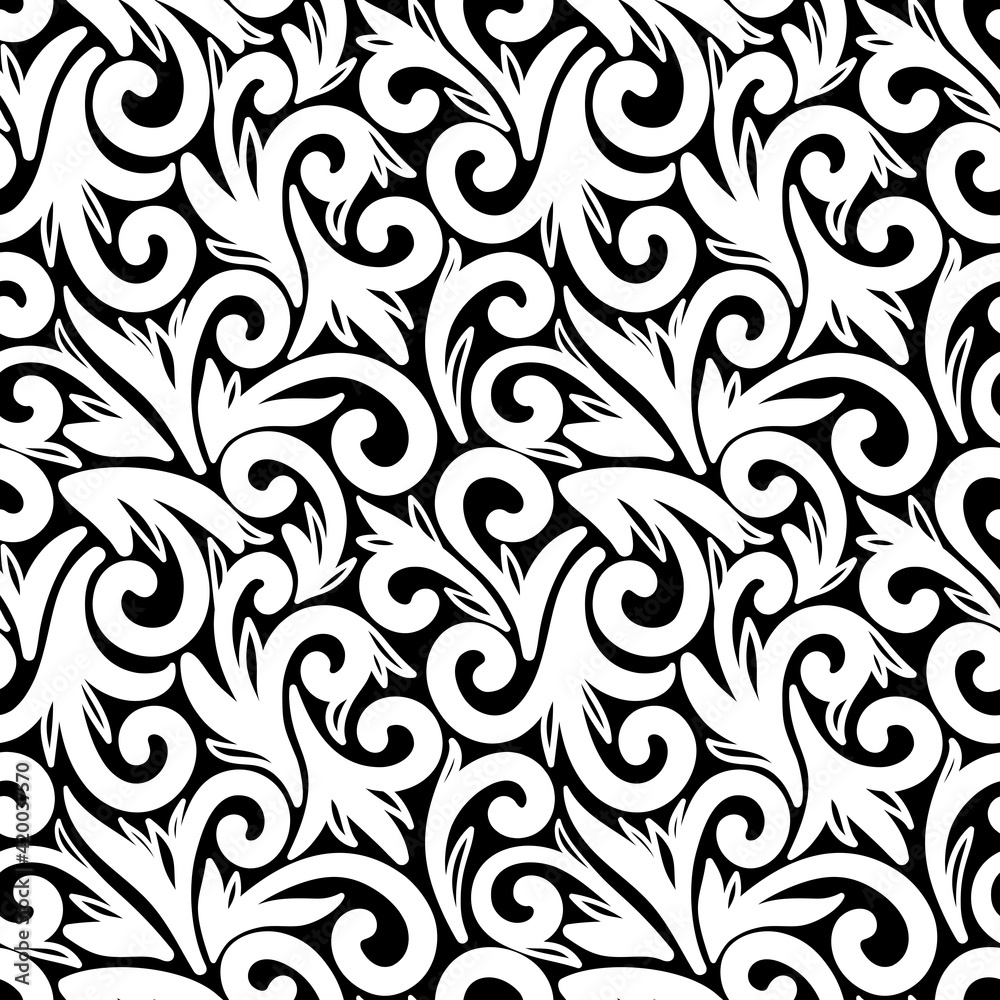 BLACK SEAMLESS BACKGROUND WITH WHITE MONOGRAMS BLACK SEAMLESS BACKGROUND WITH WHITE MONOGRAMS