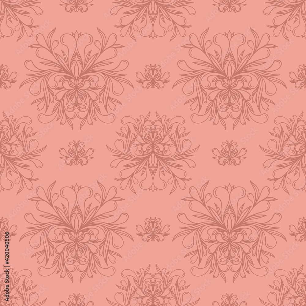 PINK SEAMLESS BACKGROUND WITH RED MONOGRAMS