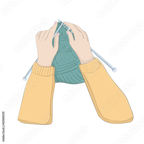 Knitting hands
