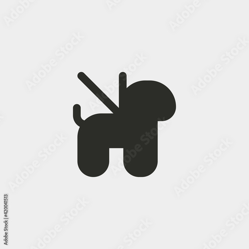 Dog with leash icon isolated on background. Walk dog symbol modern, simple, vector, icon for website design, mobile app, ui. Vector Illustration
